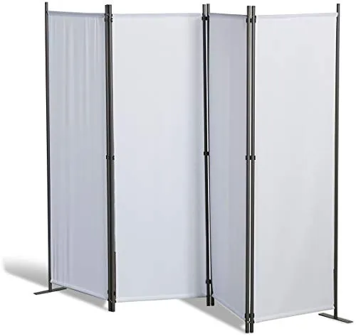 Grasekamp Balkonsichtschutz Paravent 4tlg. weiß - Paravent für Balkon, 4-teilig und wetterfest, bietet Sichtschutz und Privatsphäre im Freien.