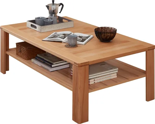 Couchtisch >Nature One< mit Ablageboden, in Kernbuche teilmassiv - 120x40x70cm (B/H/T)