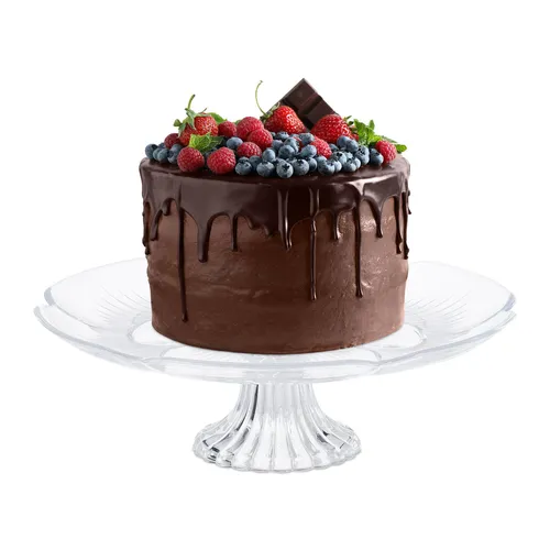 Tortenplatte Fuß Keksständer Servierständer Kuchenplatte Obstteller transparent