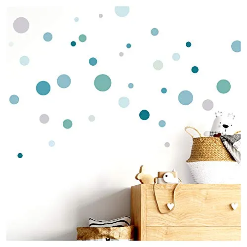 Little Deco Wandtattoo 86 Kreise mint grau blau DL376