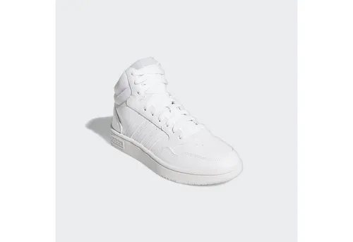 Adidas Hoops 3.0 Mid Damen - Weiß, Bequemer Sneaker mit Vintage-Vibes - Sneaker für Damen mit legendären 3-Streifen aus Synthetikleder und optimaler Dämpfung für höchsten Komfort – perfekt für Freizeit und lässige Outfits.
