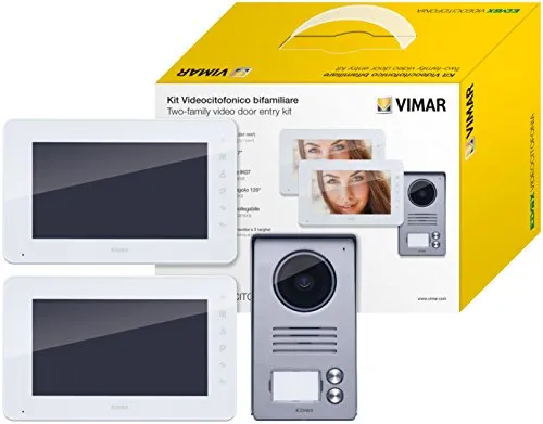 VIMAR K40911 Videosprechanlage-Set - Türklingelanlage mit 7-Zoll LCD-Videohaustelefon, einfache Installation, bis zu 3 Monitore erweiterbar, mehrsprachige Optionen und anpassbare Klingeltöne für individuelle Nutzung.