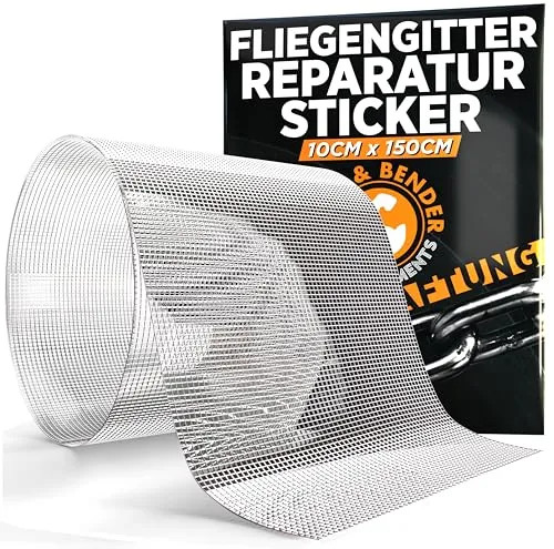 GRIP&BENDER Reparatur-Klebeband für Fliegengitter Fliegengitter Reparatur-Set Extra Breit, Unsichtbares Reparaturband (Weiss, 10cmx150cm)