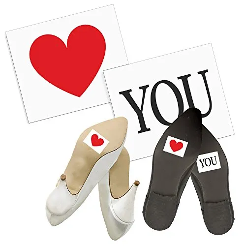 PartyDeco Schuhaufkleber Love You Hochzeit Deko Sticker Aufkleber