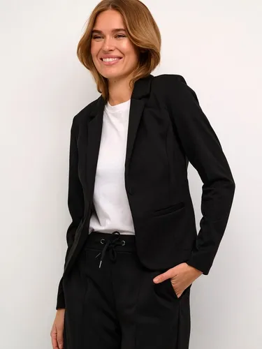KAFFE Women's Blazer Jersey - Eleganter Einreiher mit Notch Lapel - Funktionsjacke mit weichen, dehnbaren Materialien, ideal für den Alltag und Büro. Stilvolle weltete Taschen und elegante Princessnähte sorgen für eine perfekte Passform.