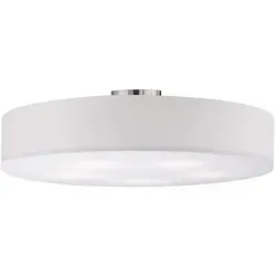 meineWunschleuchte LED-Deckenlampe Weiß, Rund, 65 cm - Elegante LED-Deckenlampe mit zeitlosem Design, ideal für Wohnzimmer, Schlafzimmer und Flur. Inklusive fünf dimmbarer E27 LED-Leuchtmittel für warme Beleuchtung und angenehme Atmosphäre.