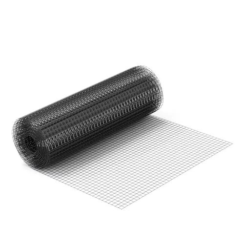 Wiltec Maschendrahtzaun Schwarz 1x10 m – Flexibler Schutz für Garten und Tiere