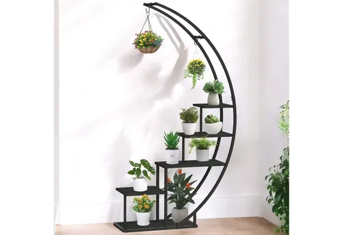 DanDiBo Blumenständer Indoor 170 cm Hoch - Modernes Metallregal für Pflanzen - Blumenständer aus schwarzem Metall, 170 cm hoch, ideal für moderne Innenräume und zur stilvollen Präsentation Ihrer Pflanzen.