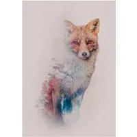 Komar Wandbild Animals Fox 50 x 70 cm - Hochwertiger Qualitätsdruck, strapazierfähig und ideal für Kinderzimmer oder Schlafzimmer