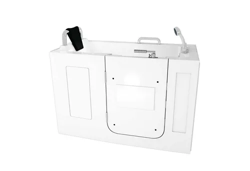 AcquaVapore Sitzbadewanne mit Tür S07-TH-B-L 140x76cm - Sanitäranlagen & Zubehör – Ideal für Senioren, mit seitlicher Tür für einfachen Zugang und aus hochwertigem Sanitär-Acryl für maximale Stabilität und Sicherheit.