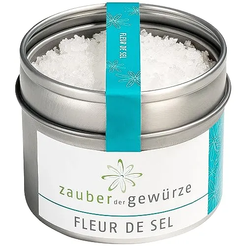 Zauber der Gewürze Fleur de Sel – Feine Salzblumen perfekt für Fleisch, Fisch, Gemüse und Salate, 89 g