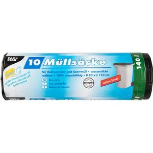 Papstar Müllsäcke 140 Liter, stark, schwarz, 10 Stück