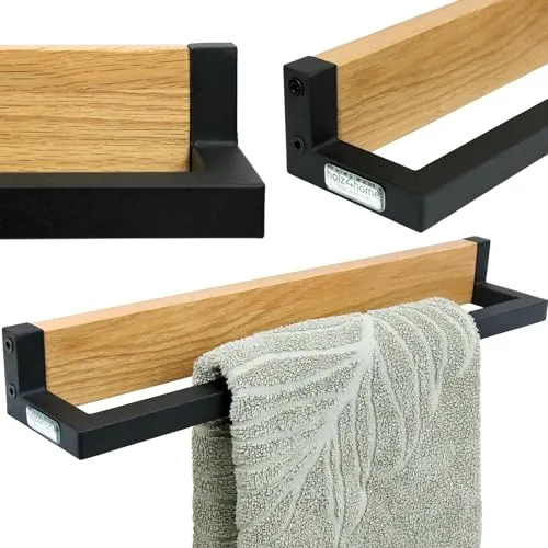 holz4home® Handtuchhalter aus Massivholz Eiche in braun von holz4home