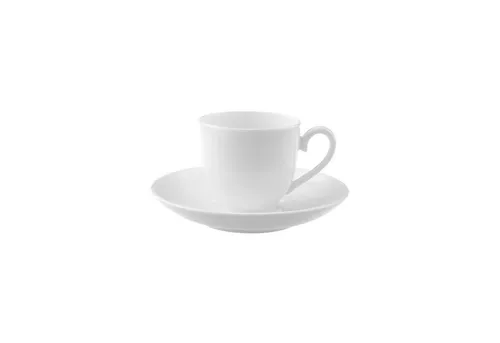 Villeroy & Boch Royal Mokka- / Espressotasse mit Untertasse 100 ml - Thermobehälter aus edlem Premium Bone Porcelain, mikrowellensicher und spülmaschinenfest – ideal für stilvollen Espressogenuss.