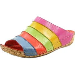 Gemini Damen Pantoletten 032084-02-609 - Bunt und Bequem - Stylische Pantoletten aus weichem Leder mit rutschfester PU-Sohle und 3 cm Keilabsatz. Ideal für warme Sommertage und perfekten Tragekomfort dank Elastikeinsatz.