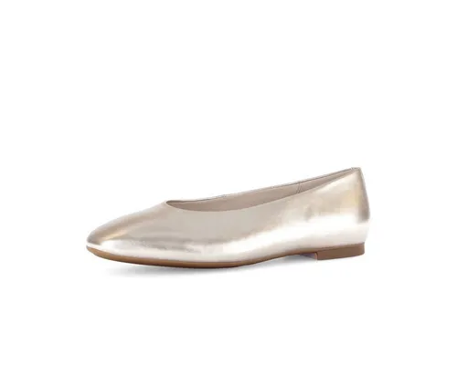 Gabor Elegante Ballerina in Gold - Stylische Ballerinas von Gabor aus hochwertigem Effektleder in Gold. Ideal für schmale bis normale Füße (Weite F) und perfekt für jeden Anlass. Bequem und modisch zugleich.