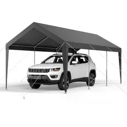 VEVOR Carport, 3,05x6,09x2,87 m Autoüberdachung, tragbare Zeltgarage, verzinkter Autounterstand, Garagenzelt UV-beständig, Ganzjahresschutz, Lagerschuppen, Ideal für Auto, Boot, Motorrad