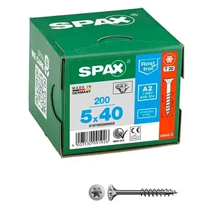 SPAX Universalschrauben T20 Senkkopf Edelstahl A2 0197000500403 5 mm x 40 mm, 200 St.
