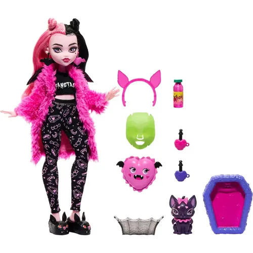 MONSTER HIGH Draculaura Puppe mit Haustier Count Fabulous von MONSTER HIGH
