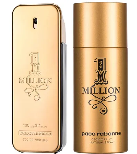 Paco Rabanne 1 Million Eau de Toilette Set – EdT 100 ml + Deodorant 150 ml - Luxuriöses Set mit 100 ml Eau de Toilette und 150 ml Deodorant Spray, perfekt für den stilvollen Auftritt und frischen Duftgenuss im Alltag.