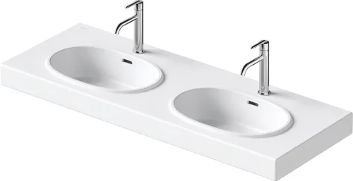 Duravit Balcoon Doppelwaschtisch 1300mm, 2 Hahnlöcher