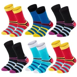 TippTexx 24 Socken 6 Paar bunte Kindersocken, sanfte Baumwolle, für Mädchen & Jungen bunt 27-30