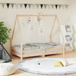 vidaXL Kinderbett 80x160 cm aus massivem Kiefernholz - Kinderbett in Hausform aus robustem Kiefernholz, ideal für Kinder ab 4 Jahren. Bietet einen sicheren und lustigen Schlafplatz mit einfacher Einstiegshöhe und Platz für Bettvorhänge.