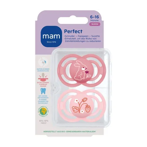 MAM Perfect Silikonschnuller 6-16 Monate, pink/rosa