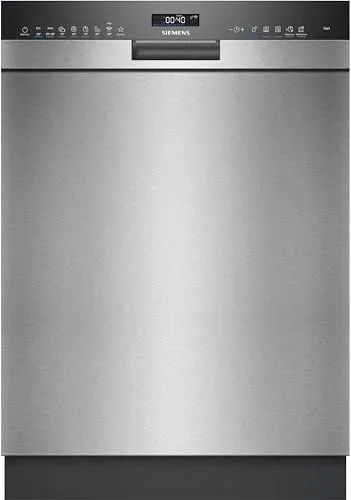Siemens SN45ES07CE iQ500 Geschirrspüler, 60 cm, Edelstahl - Geschirrspüler mit Besteckschublade und glassZone für empfindliche Gläser. Extra leise im Betrieb und mit innovativem Zeolith Trocknungssystem für optimale Ergebnisse bei weniger Energieverbrauch.
