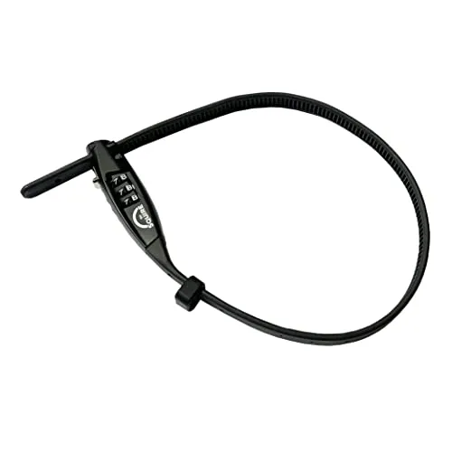 Squire Fahrradschlösser STRAPLOK™ COMBI 10 - Ultraleichtes multifunktionales Café-Bike-Schloss im Zip-Tie-Stil mit 10 mm Edelstahlkern, 450 mm Länge, 3-stelliger neu-einstellbarer Zahlencode