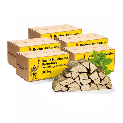 Neandertaler Feuer Buchenholz 150 kg – Hochwertiges Brennholz für Grill und Kamin - Erleben Sie mit dem 150 kg Buchenholz von Neandertaler Feuer gemütliche Abende und Grillvergnügen. Das kammergetrocknete Holz bietet hohen Heizwert, gleichmäßige Verbrennung und wenig Asche – ideal für Haus und Garten.