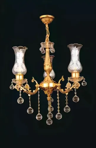 Deckenleuchter Kronleuchter Gold Deckenlampe Lüster Kristall Lampe