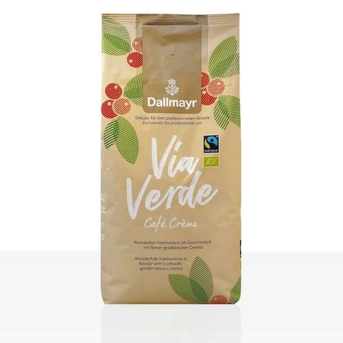 Dallmayr Via Verde Café Crème Bio Fairtrade-1kg Kaffee ganze Bohne, 100% Arabica