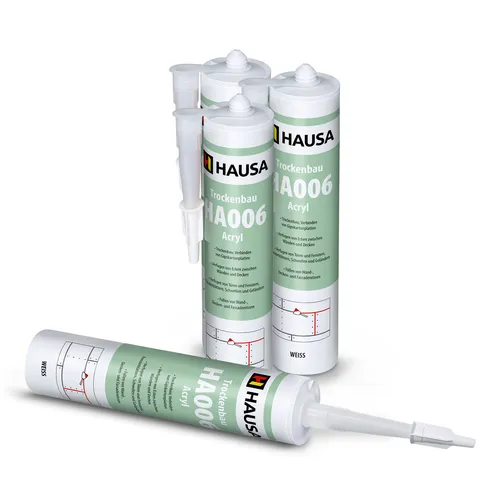 Maleracryl Bauacryl 4x310ml Dichtstoff Innen & Außen elastische Dichtmasse HAUSA