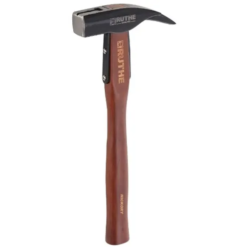 RUTHE Latthammer Hickory, Dänische Form, 650g - Hämmer mit hochwertigem Hickory-Stiel für optimale Schlagkraft und Langlebigkeit, ideal für präzises Arbeiten im Holzbau.
