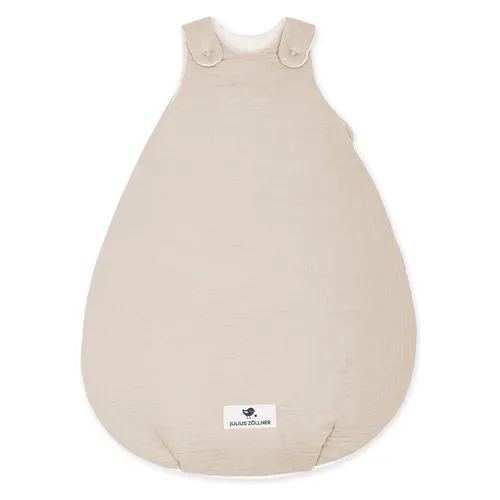 Julius Zöllner Babyschlafsack gefüttert Musselin 2,5 TOG Gr. 68/74 - Baby Schlafsäcke, bietet viel Strampelfreiheit durch Birnenform und ist angenehm warm gefüllt mit hochwertigem Klimavlies, ideal für eine behagliche Schlafumgebung.