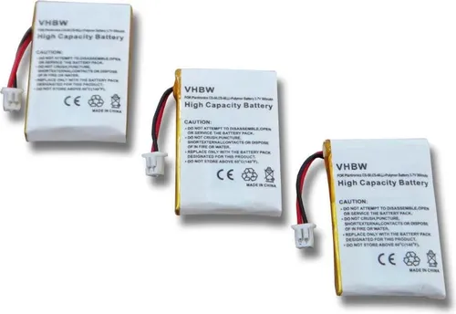vhbw 3x Akku Ersatz für Plantronics 65358-01, 653580, 202599-03, 64327-01, 64399-01 für Wireless Headset Kopfhörer (300 mAh, 3,7 V, Li-Polymer)