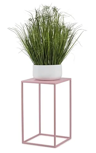 HowHomely Blumenständer Metall Rosa 40 cm Hoch - Solider und Robuster Blumenhocker Metall - Pflanzenständer für die Dekoration in Wohnzimmer Schlafzimmer oder Büro