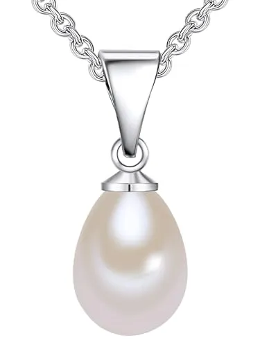 Valero Pearls Perlenkette aus Süßwasser-Zuchtperlen - Elegante Perlenkette aus hochglanzpoliertem Sterling Silber, perfekt für besondere Anlässe oder als zeitloses Schmuckstück.
