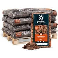 Galamio Rindenmulch Pinie Deko 60l – 12er Palette für Garten - Hochwertiger Rindenmulch aus Mittelmeerkiefer, ideal zur Bodenpflege. Schützt vor Erosion und Unkraut, mit dekorativer rostroter Färbung. Praktische Lieferung in 12 x 60-Liter-Säcken.