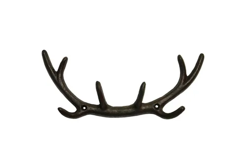 Dekowunder Wandhaken Rustikaler Wandhaken in Geweihform Gusseisen Braun 29,5 x 4,7 x 13 cm, (1 x Garderobe Hirschgeweih)