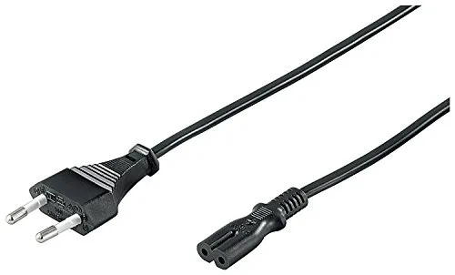 Goobay 95039 Euro Anschlusskabel, 5 m, Schwarz, Eurostecker (Typ C, CEE 7/16) > Gerätebuchse C7