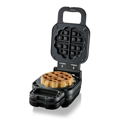 Cloer Waffel Pie Maker 6150 - Waffeleisen für köstliche Waffelkuchen, höhenverstellbar mit Antihaftbeschichtung für fettfreies Backen. Ideal für süße und herzhafte Snacks, platzsparend und einfach zu reinigen.