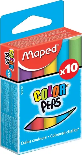 Maped Wandtafelkreide COLOR'PEPS rund farbig sortiert 10 Stück