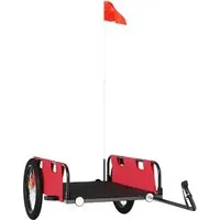 vidaXL Fahrradanhänger - Robuster Lastenanhänger mit Reflektoren - Fahrradanhänger aus pulverbeschichtetem Eisen und wasserabweisendem Oxford-Gewebe. Ideal für sicheren Transport von Gepäck und mehr, mit hervorragender Sichtbarkeit dank Reflektoren.