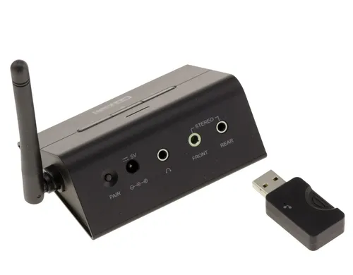 KALEA-INFORMATIQUE Wireless Audio Transmitter 2.4GHz für PC, DVD-Qualität, 48 kHz 16-Bit, 4-Kanal-Ausgänge und Kopfhörer