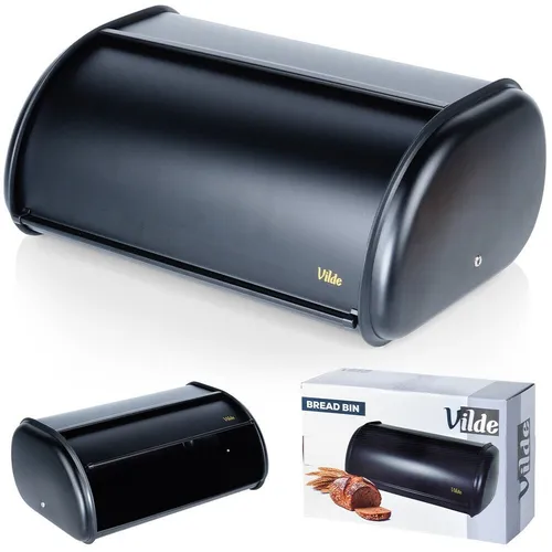 Brotkasten Brotkorb Brotbehälter aus Stahl schwarz 43x27,5x18,5 cm