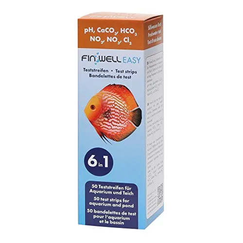 Finwell Easy 6 in 1 Teststreifen für die Analyse im Süßwasser Aquarium und Teich, 50 Stück