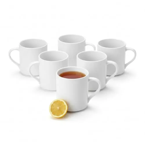 Wilmax Teetassen & Kaffeetassen Set - 6er Set - 320ml Porzellanbecher - Thermobehälter: Elegantes 6er Set aus hochwertigem Porzellan, ideal für Kaffee und Tee, ergänzt durch stilvolles Design und lange Lebensdauer.