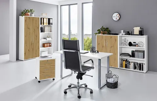 moebel-dich-auf Büromöbel Set TABOR – Komplettlösung mit Schreibtisch, Rollcontainer und Aktenschränken